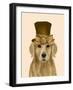 Golden Retriever, Hat and Bow-Fab Funky-Framed Art Print