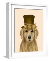 Golden Retriever, Hat and Bow-Fab Funky-Framed Art Print