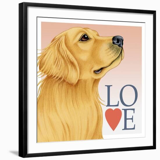 Golden Retriever Love-Tomoyo Pitcher-Framed Giclee Print