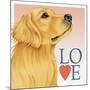 Golden Retriever Love-Tomoyo Pitcher-Mounted Giclee Print