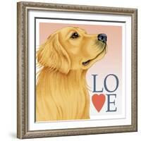 Golden Retriever Love-Tomoyo Pitcher-Framed Giclee Print