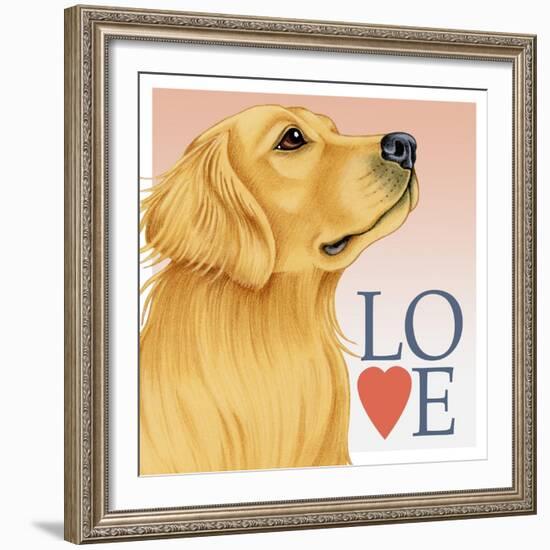 Golden Retriever Love-Tomoyo Pitcher-Framed Giclee Print