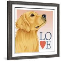 Golden Retriever Love-Tomoyo Pitcher-Framed Giclee Print