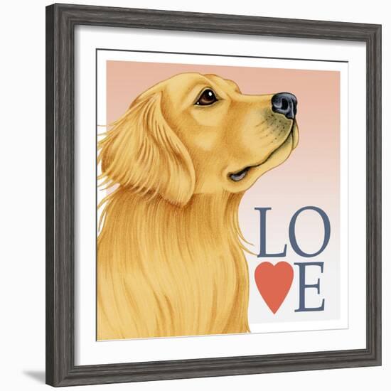 Golden Retriever Love-Tomoyo Pitcher-Framed Giclee Print