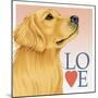 Golden Retriever Love-Tomoyo Pitcher-Mounted Giclee Print