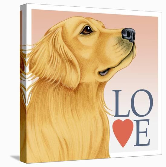 Golden Retriever Love-Tomoyo Pitcher-Stretched Canvas