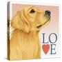 Golden Retriever Love-Tomoyo Pitcher-Stretched Canvas