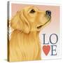 Golden Retriever Love-Tomoyo Pitcher-Stretched Canvas