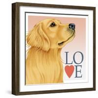 Golden Retriever Love-Tomoyo Pitcher-Framed Giclee Print