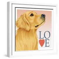 Golden Retriever Love-Tomoyo Pitcher-Framed Giclee Print