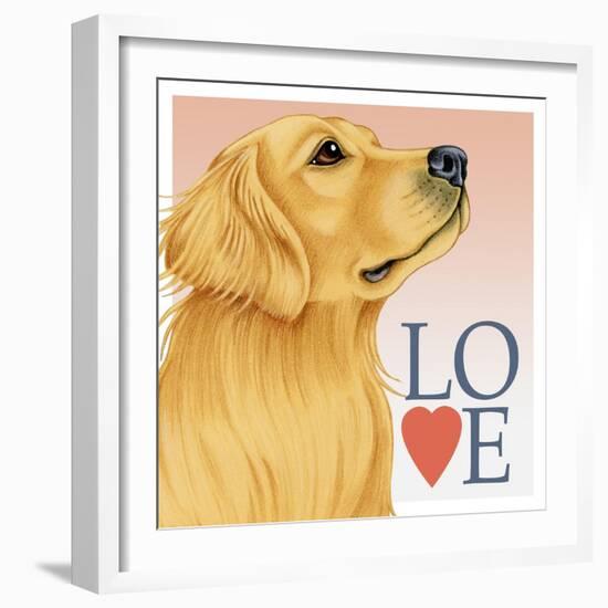 Golden Retriever Love-Tomoyo Pitcher-Framed Giclee Print