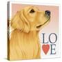 Golden Retriever Love-Tomoyo Pitcher-Stretched Canvas