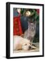 Golden Retriever Puppy and Kitten-null-Framed Photographic Print