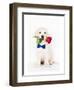 Golden Retriever Puppy & Rose-null-Framed Art Print