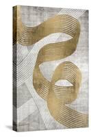 Golden Ribbon 1-Denise Brown-Stretched Canvas