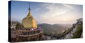 Golden Rock Stupa (Kyaiktiyo Pagoda) at Sunset, Mon State, Myanmar (Burma), Asia-Matthew Williams-Ellis-Stretched Canvas