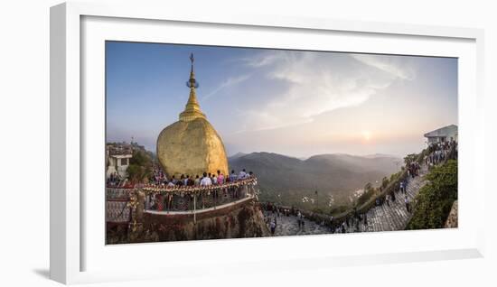 Golden Rock Stupa (Kyaiktiyo Pagoda) at Sunset, Mon State, Myanmar (Burma), Asia-Matthew Williams-Ellis-Framed Photographic Print