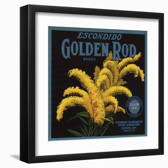 Golden Rod Brand - Escondido, California - Citrus Crate Label-Lantern Press-Framed Art Print