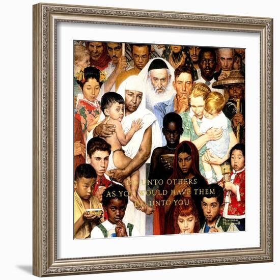 "Golden Rule" (Do unto others), April 1,1961-Norman Rockwell-Framed Giclee Print