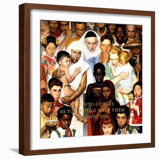 "Golden Rule" (Do unto others), April 1,1961-Norman Rockwell-Framed Giclee Print