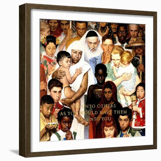 "Golden Rule" (Do unto others), April 1,1961-Norman Rockwell-Framed Giclee Print