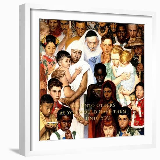 "Golden Rule" (Do unto others), April 1,1961-Norman Rockwell-Framed Giclee Print