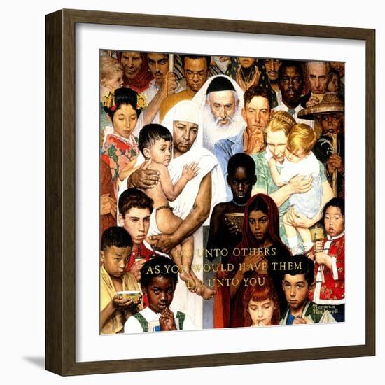 "Golden Rule" (Do unto others), April 1,1961-Norman Rockwell-Framed Premium Giclee Print