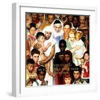 "Golden Rule" (Do unto others), April 1,1961-Norman Rockwell-Framed Premium Giclee Print