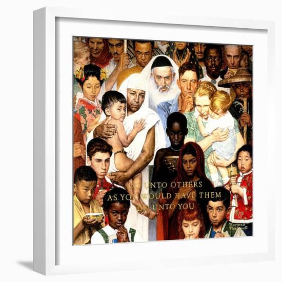 "Golden Rule" (Do unto others), April 1,1961-Norman Rockwell-Framed Premium Giclee Print