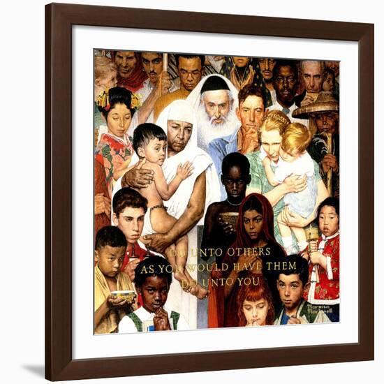 "Golden Rule" (Do unto others), April 1,1961-Norman Rockwell-Framed Giclee Print