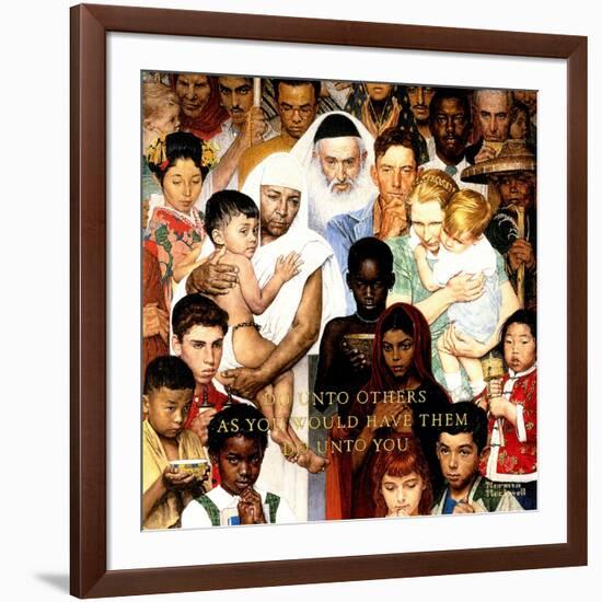 "Golden Rule" (Do unto others), April 1,1961-Norman Rockwell-Framed Giclee Print