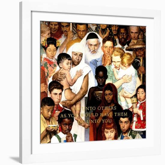 "Golden Rule" (Do unto others), April 1,1961-Norman Rockwell-Framed Premium Giclee Print