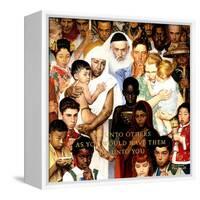 "Golden Rule" (Do unto others), April 1,1961-Norman Rockwell-Framed Stretched Canvas