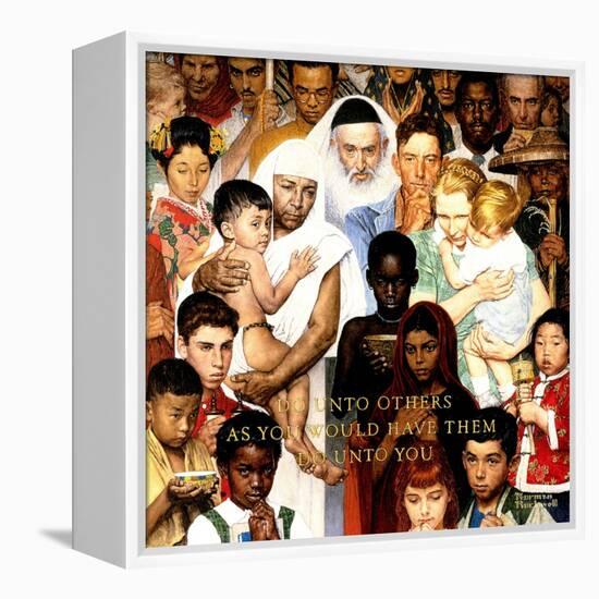 "Golden Rule" (Do unto others), April 1,1961-Norman Rockwell-Framed Stretched Canvas