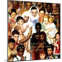"Golden Rule" (Do unto others), April 1,1961-Norman Rockwell-Mounted Giclee Print