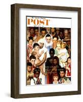 "Golden Rule" (Do unto others) Saturday Evening Post Cover, April 1,1961-Norman Rockwell-Framed Giclee Print