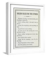 Golden Rules For the Kitchen-Isabella Beeton-Framed Giclee Print