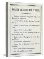 Golden Rules For the Kitchen-Isabella Beeton-Stretched Canvas