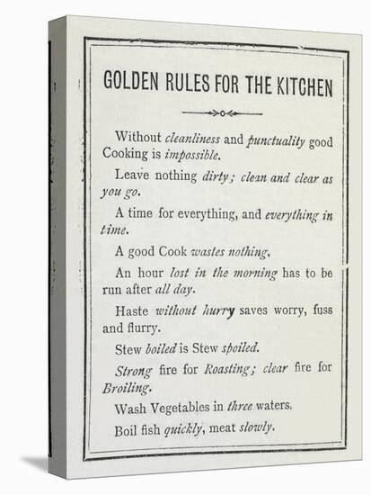 Golden Rules For the Kitchen-Isabella Beeton-Stretched Canvas