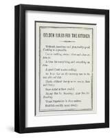 Golden Rules For the Kitchen-Isabella Beeton-Framed Giclee Print