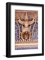 Golden sculpture of Garuda and Naga, Wat Phra Kaew (Temple of the Emerald Buddha), Bangkok-Godong-Framed Photographic Print