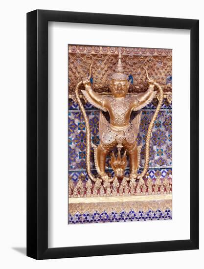 Golden sculpture of Garuda and Naga, Wat Phra Kaew (Temple of the Emerald Buddha), Bangkok-Godong-Framed Photographic Print