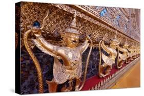 Golden sculptures of Garuda and Naga, Wat Phra Kaew (Temple of the Emerald Buddha), Bangkok-Godong-Stretched Canvas