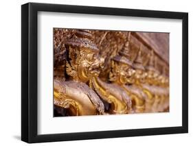 Golden sculptures of Garuda and Naga, Wat Phra Kaew (Temple of the Emerald Buddha), Bangkok-Godong-Framed Photographic Print