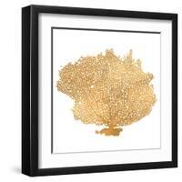 Golden Sea Fan I (gold foil)-Jairo Rodriguez-Framed Art Print