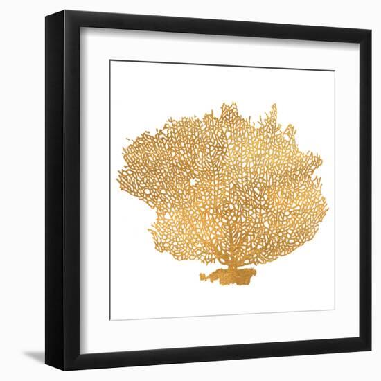 Golden Sea Fan I (gold foil)-Jairo Rodriguez-Framed Art Print