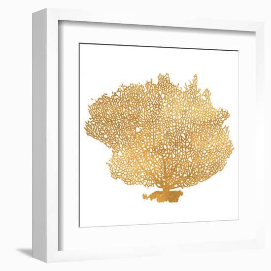 Golden Sea Fan I (gold foil)-Jairo Rodriguez-Framed Art Print