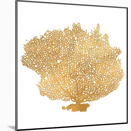 Golden Sea Fan I (gold foil)-Jairo Rodriguez-Mounted Art Print