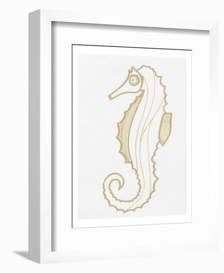 Golden Seahorse-Pam Varacek-Framed Art Print