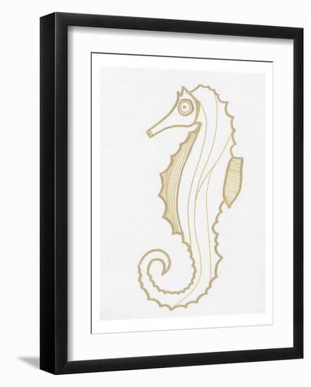 Golden Seahorse-Pam Varacek-Framed Art Print
